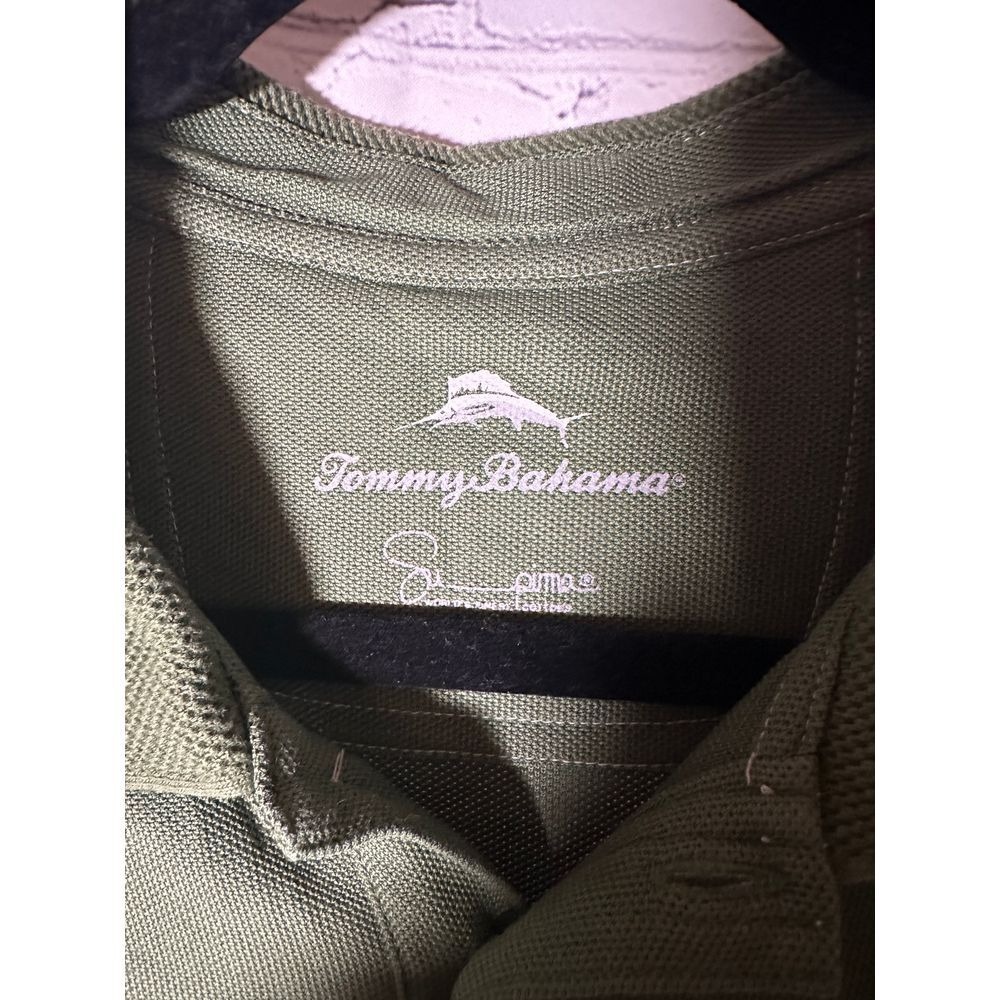 Tommy Bahama Mens Supima Cotton Emfielder Polo Shirt Olive Green Medium - Picture 2 of 5